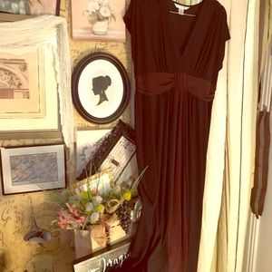 super stretchy maxi length  color block dress